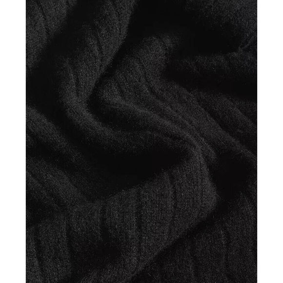Charter Club Ribbed 100% Cashmere Scarf Classic Black One Size - Picture 2 of 4